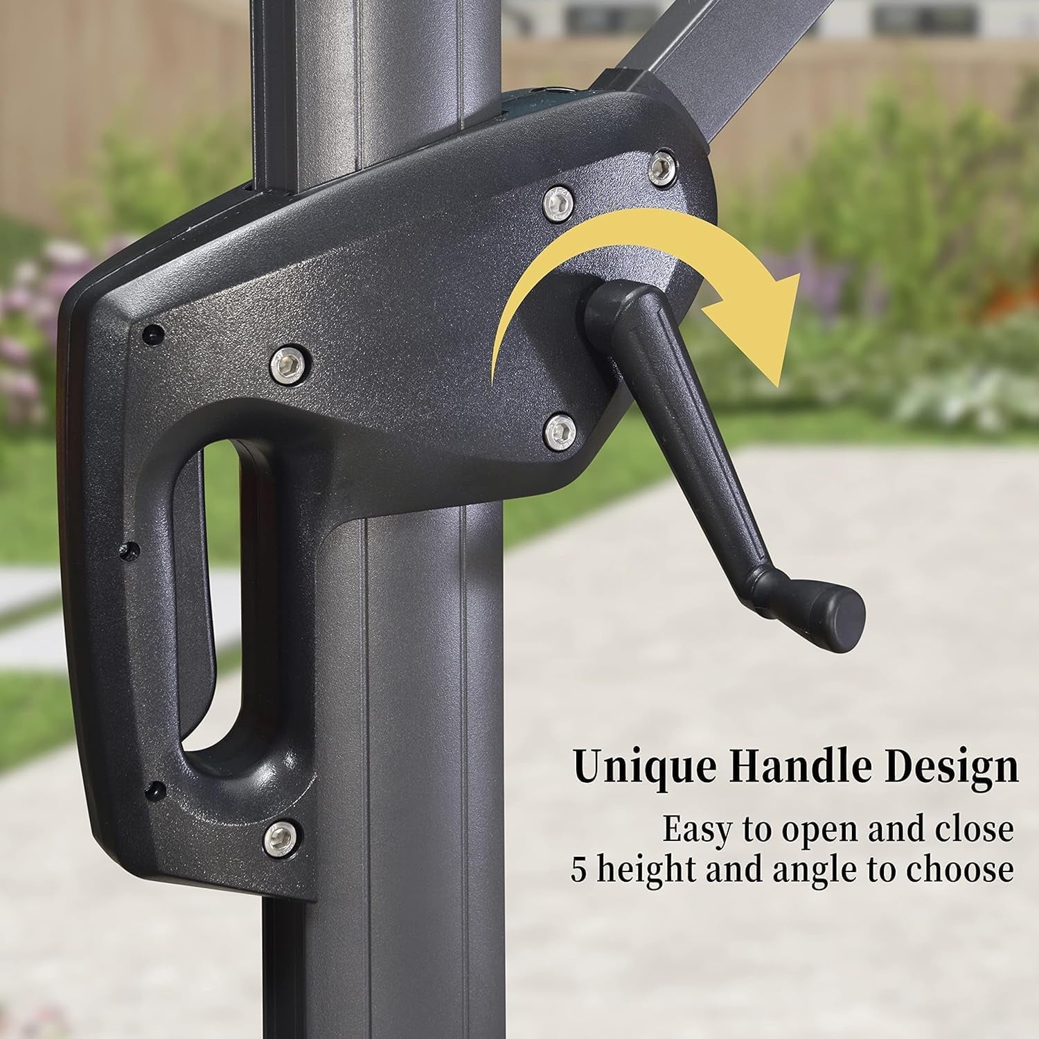 PURPLE LEAF OUTDOOR 10x13 FT Extra Large Rectangle Cantilever Umbrella with Base - 360° Rotating Heavy-Duty Aluminum Frame, Waterproof Graphite Grey Patio Sunshade for Oversized Pool Deck & Backyard
