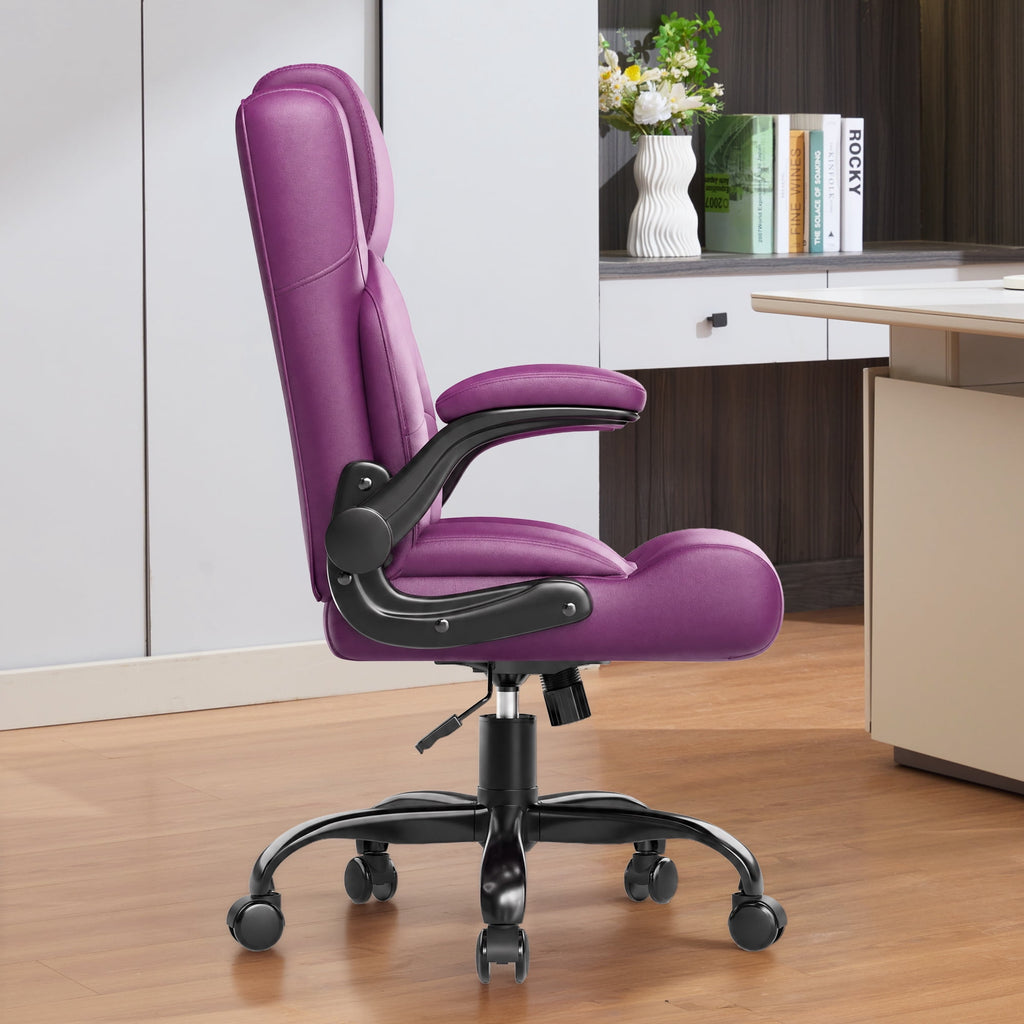 JONPONY Leather Office Chair, Big and Tall Office Chair 400LBS Wide Seat Ergonomic Computer Desk Chair High Back Executive Leather Chair Adjustable Task Chair Lumbar Back with 1-Year Warranty, Black
