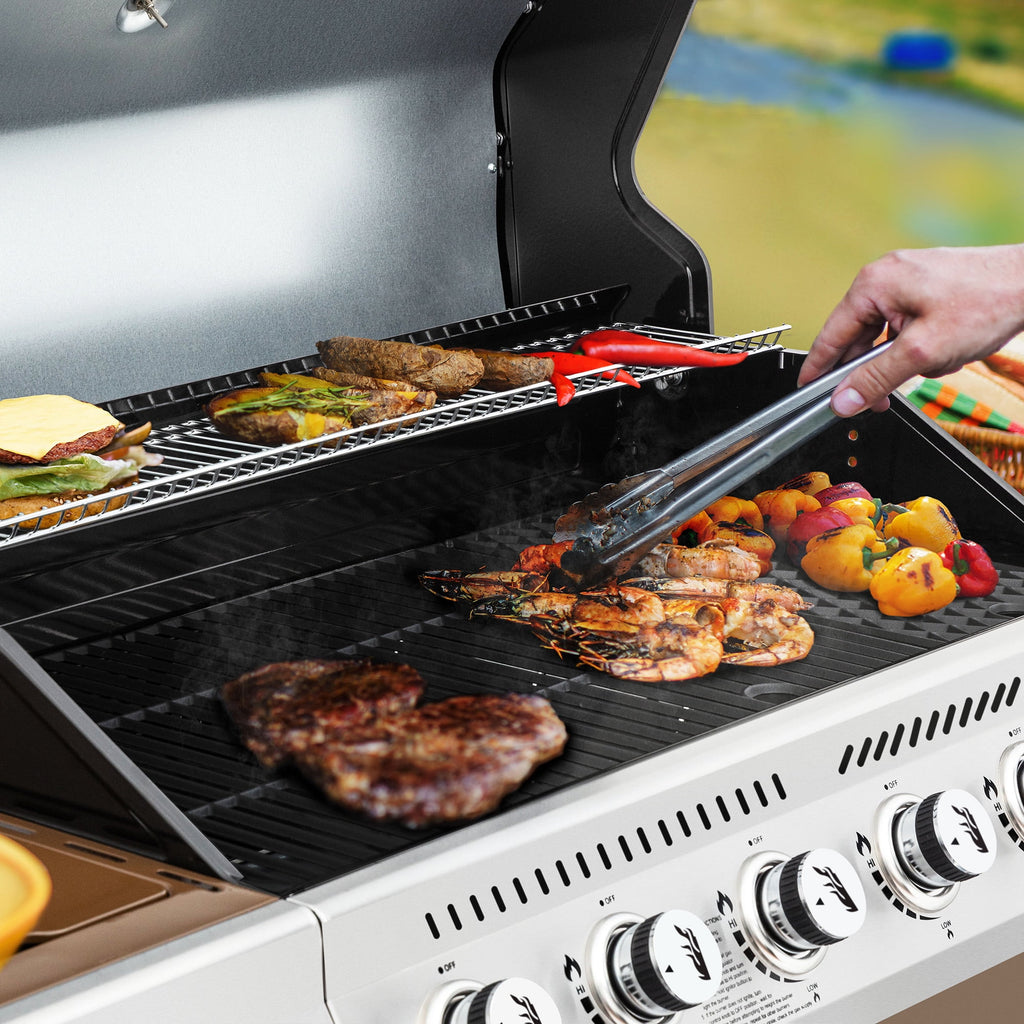 Royal Gourmet 6-Burner GA6402C BBQ Gas Grill with Sear Burner and Side Burner, 74,000 BTU