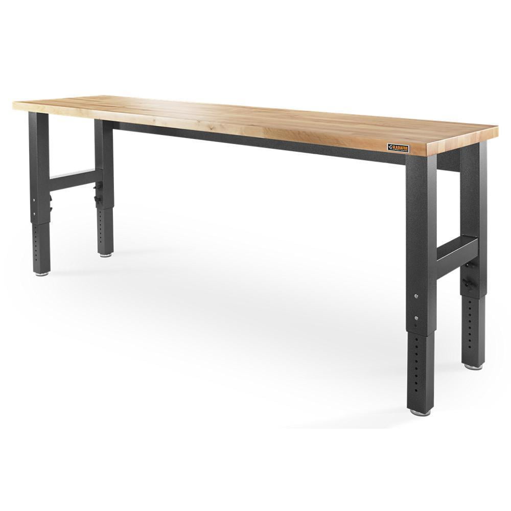 GLADIATOR 8' ADJUSTABLE HEIGHT HARDWOOD WORKBENCH