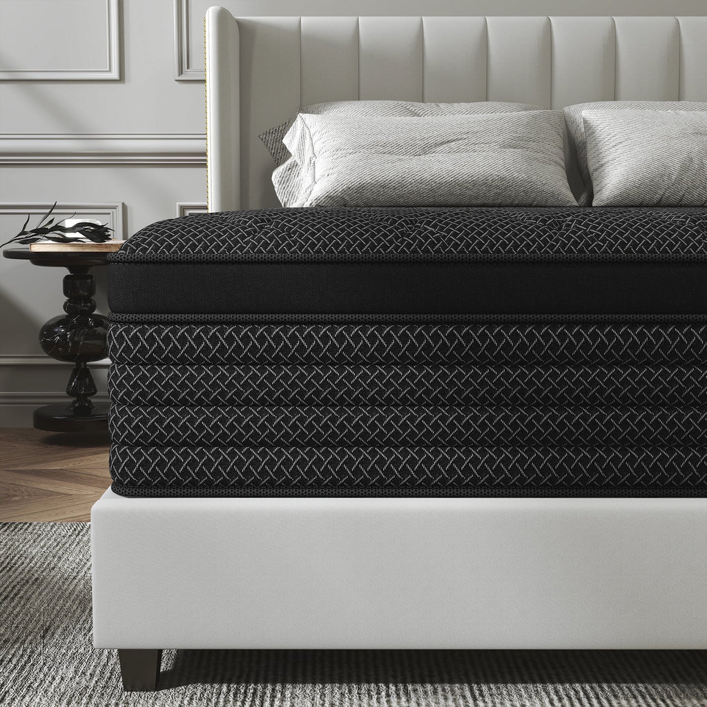 Kviwasha 12 inch Queen Mattress in a Box Pocket Innerspring Hybrid Mattress, CertiPUR-US Certified , Queen