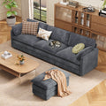 Sofa, L-Shaped Sofa Couch with Deep Seat and Movable Footrest Sofa for Office|Living Room, Gray