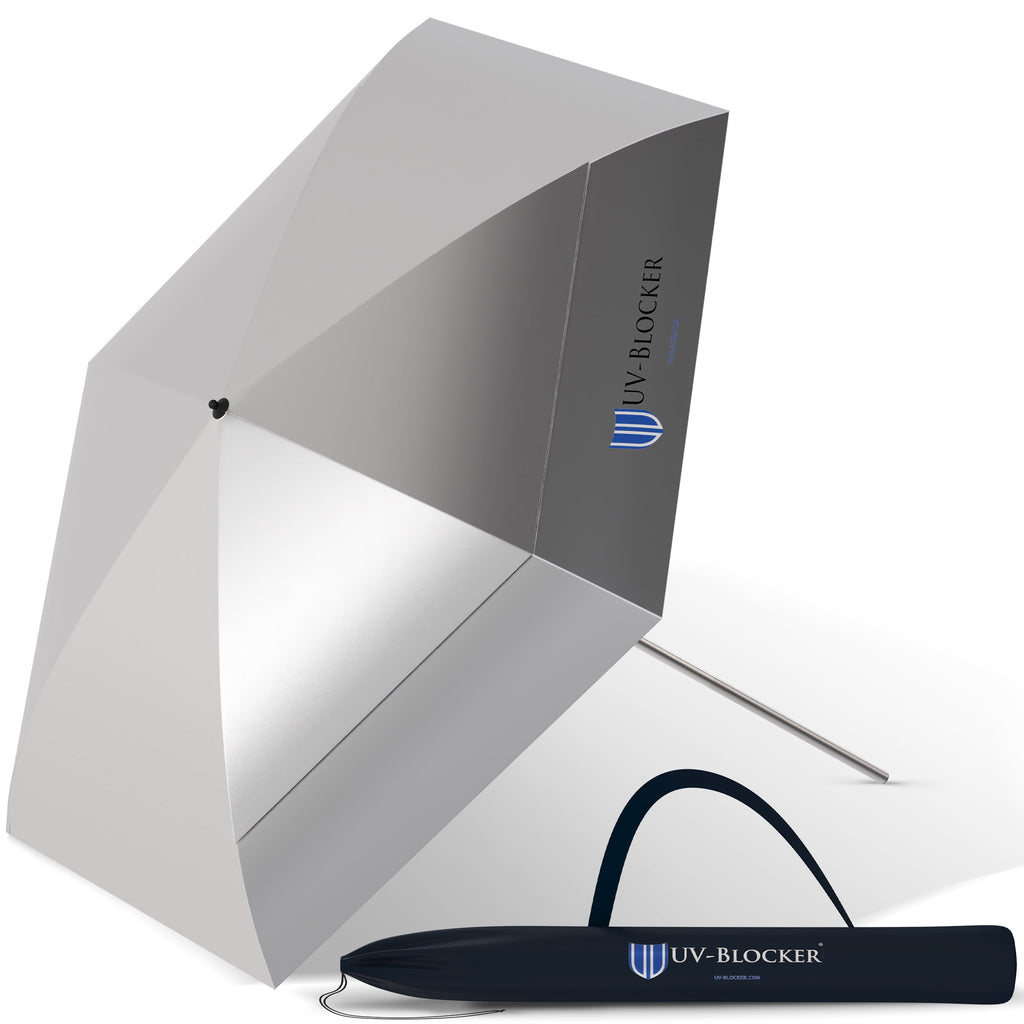 UV Blocker Beach Umbrella Sun Protection UPF 55+ Heavy Duty Large Beach Umbrellas for Sand 7.5 Foot