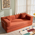YINIX 78,6 Convertible Sofa Couch with 2 Pillows, Sleeper Sofa Bed for Living Room, Small Spaces, Orange