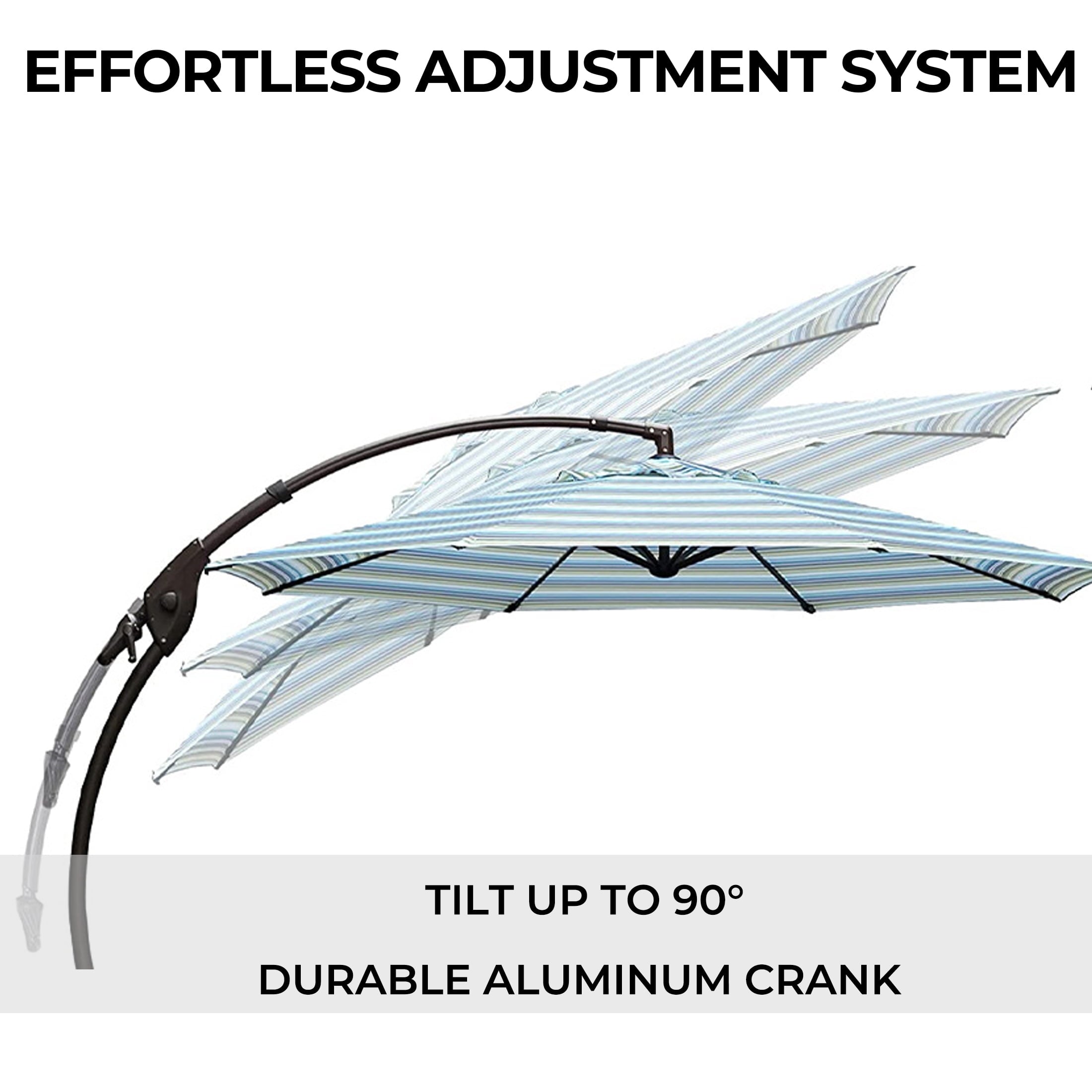GRANDPATIO 12 ft Deluxe Aluminium Patio Umbrella with Base, Large Offset Outdoor Umbrella, Navy Blue