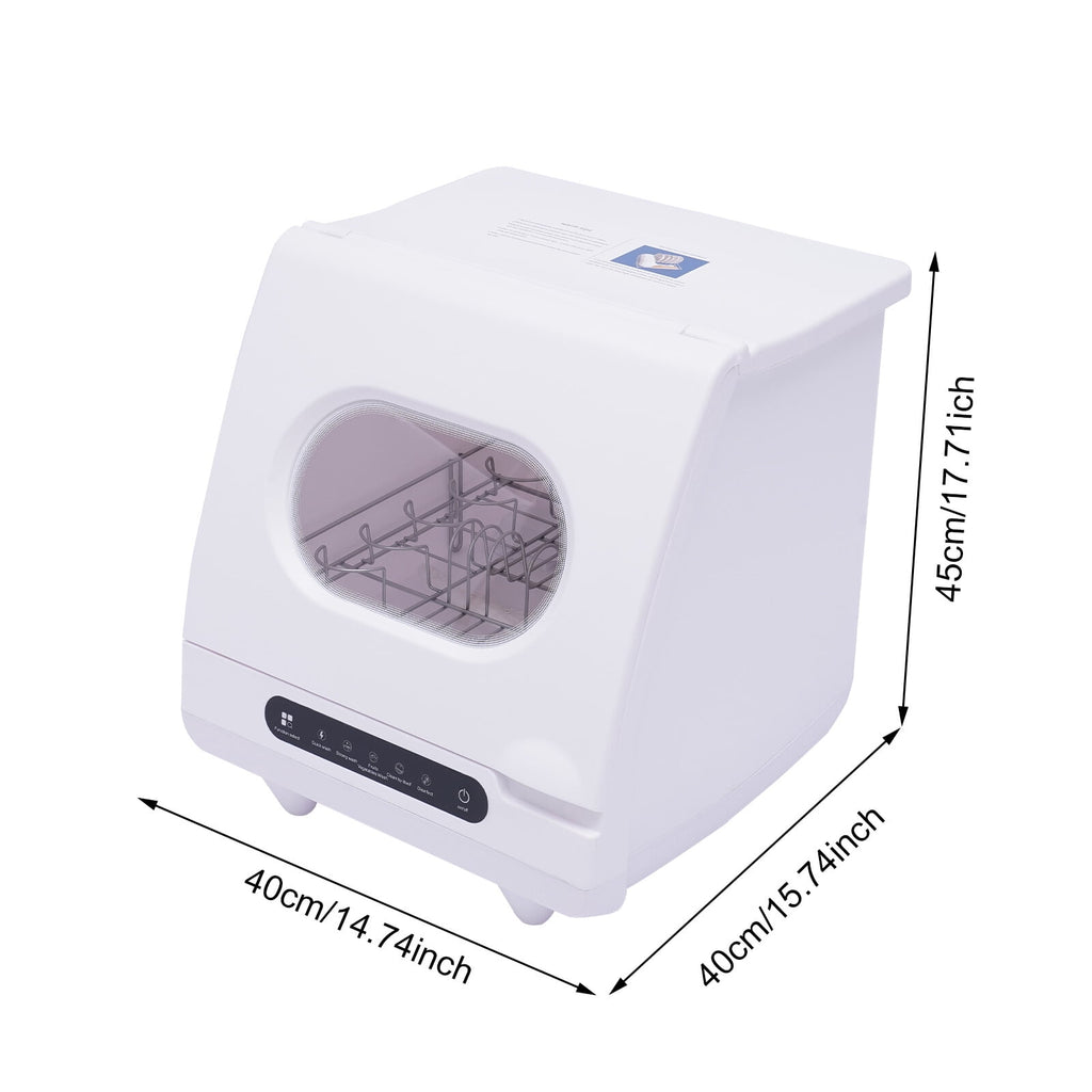 DENEST Portable Dishwasher Countertop, Compact Dishwashers with 5L Built-in Water Tank & Inlet Hose, 5 Washing Programs, 12 High-Performance Spouts
