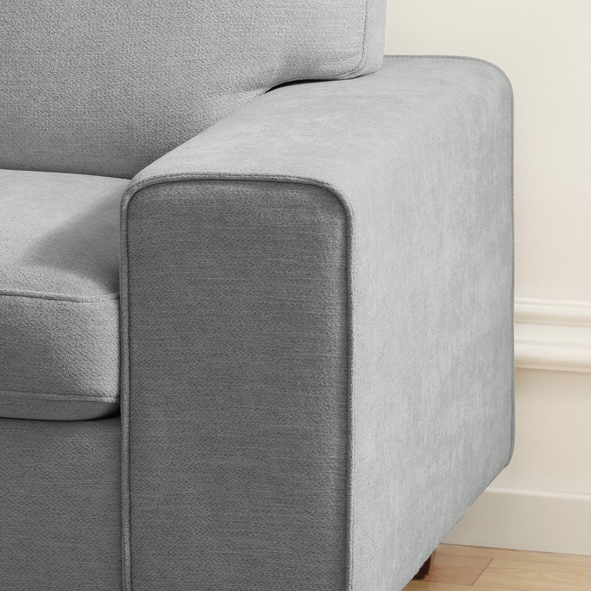 Poshby 71.25''W Loveseat 2 Seater Couch Sofa with Chenille Material, Modern for Living Room, Beige