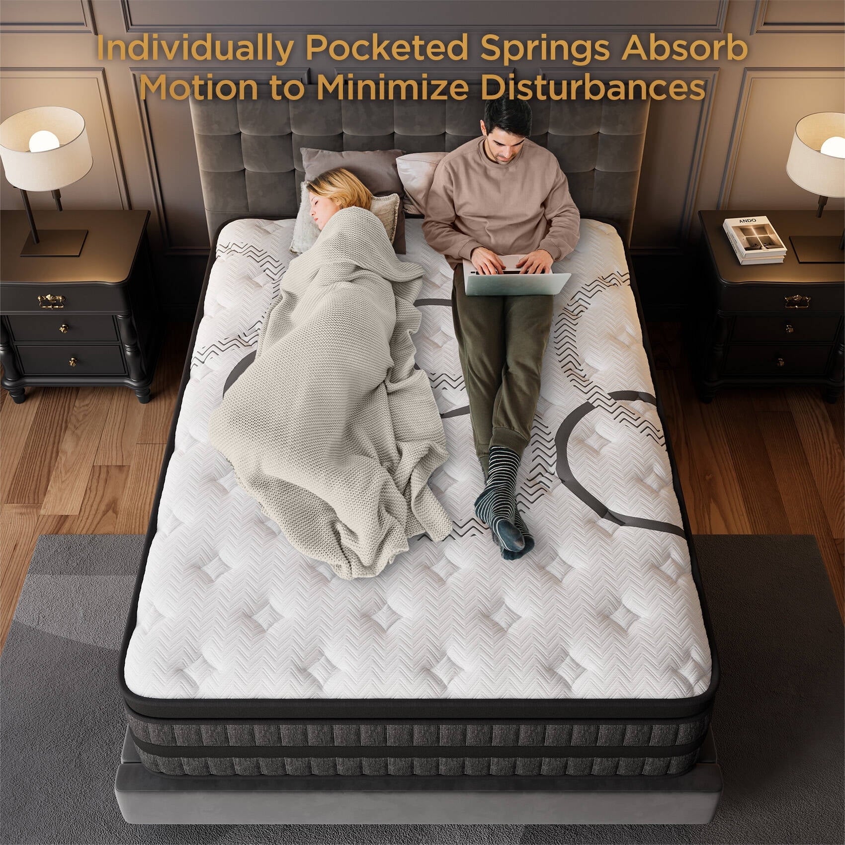 GREOO Queen Size Mattress 10 Hybrid Mattress in a Box Gel Memory Foam and Pocket Springs with Motion Isolation, Medium Firm, Pressure Relief, CertiPUR-US® & OEKO-TEX® STANDARD 100 Certified