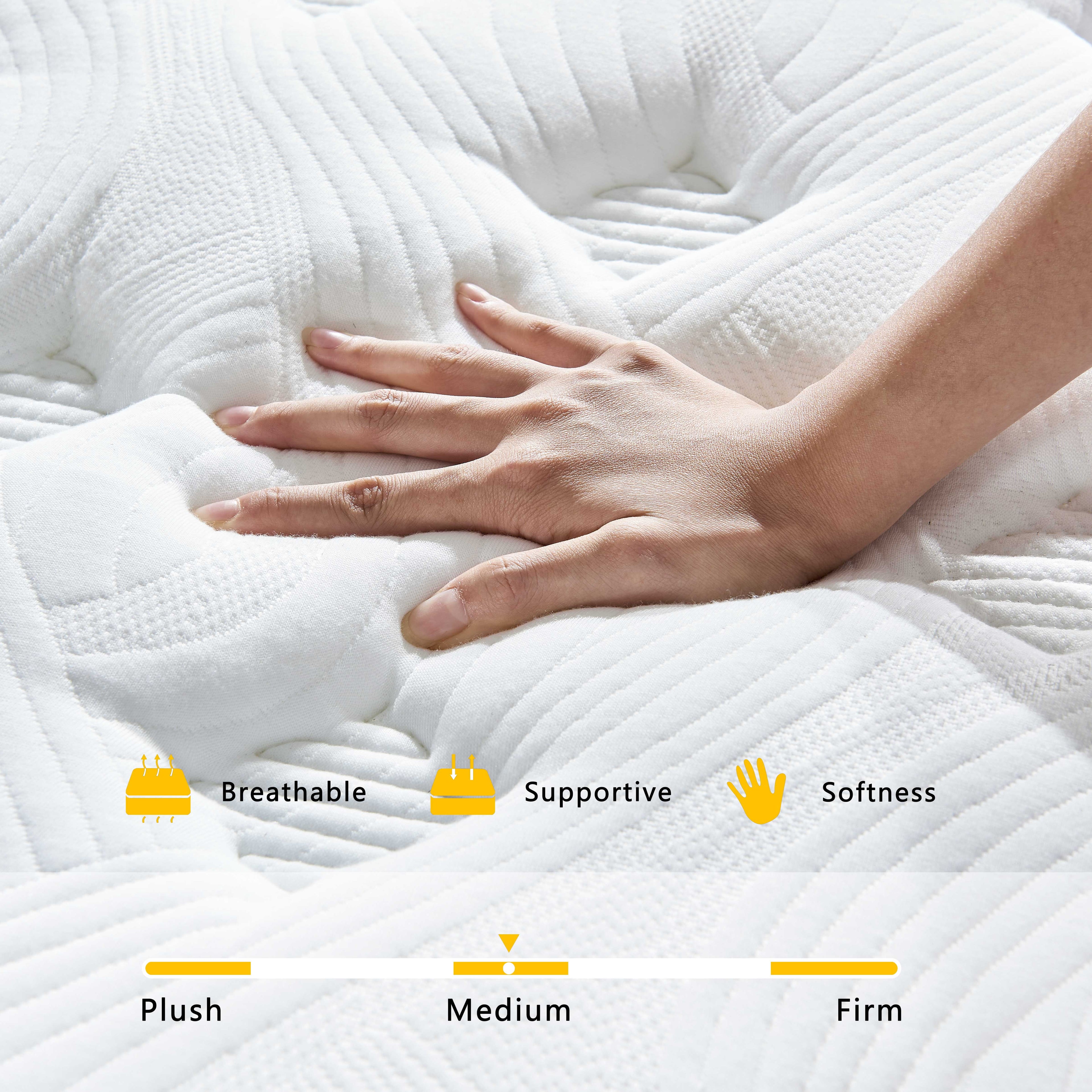 Giovanly 12 inch Full Hybrid Mattress in a Box, Memory Foam and Individually Wrapped Pocket Coils, Medium Firm, Motion Isolation & Edge Support, Breathable Cooling Gel, CertiPUR-US Certified