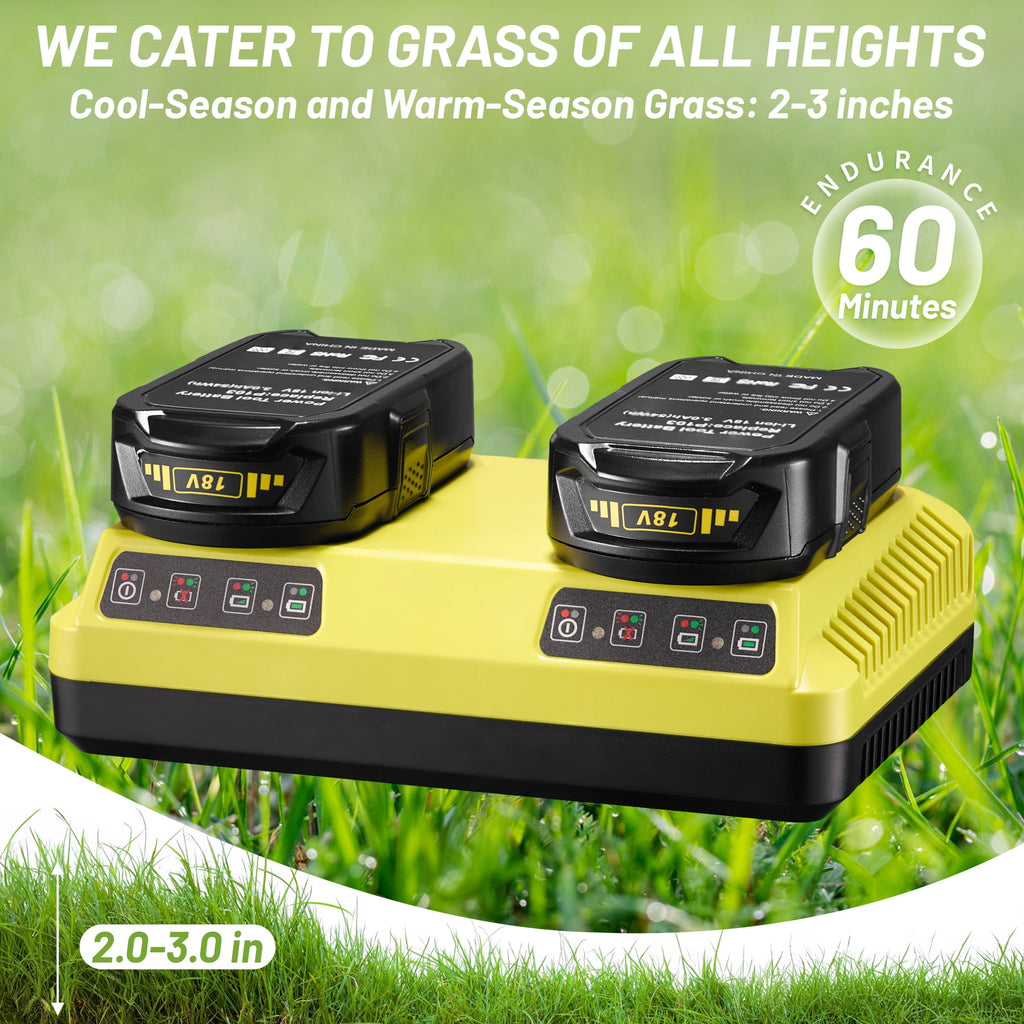 Remote Control Lawn Mower ZIPmow A106-RC - Self-Propelled Cordless, 45 Degree Slope, 2-3 Inch Cut, 60Min Dual 3Ah Batteries