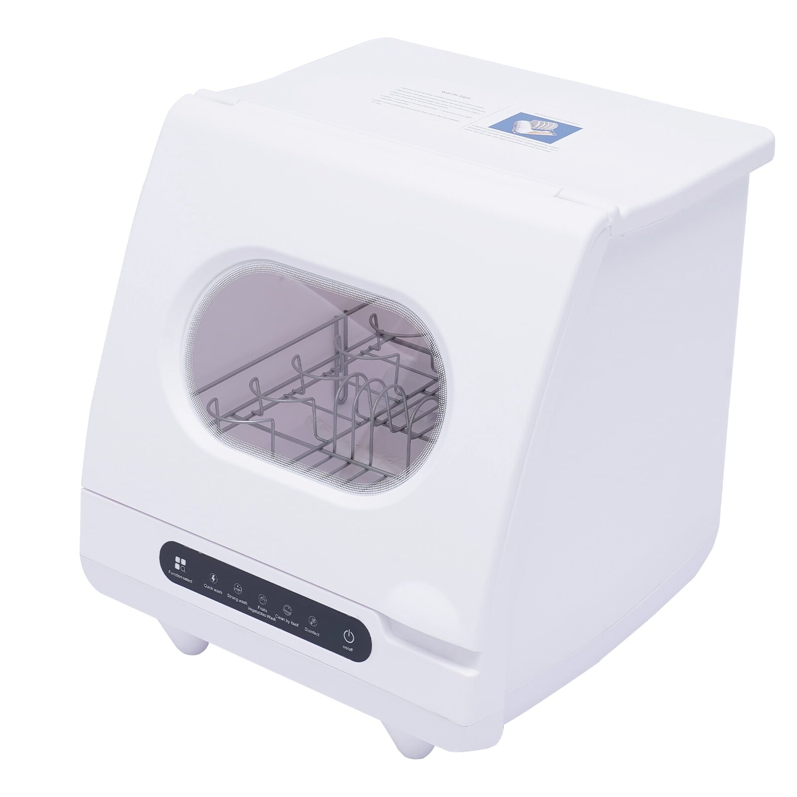 DENEST Portable Dishwasher Countertop, Compact Dishwashers with 5L Built-in Water Tank & Inlet Hose, 5 Washing Programs, 12 High-Performance Spouts