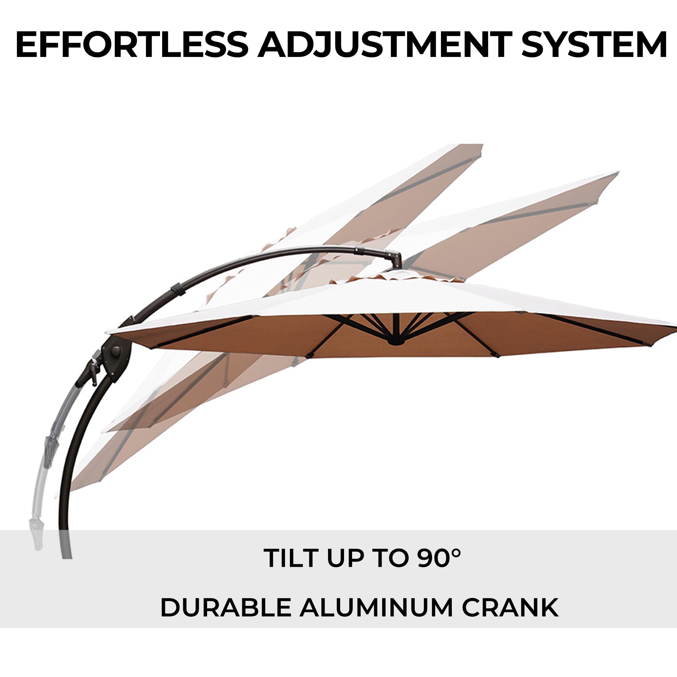 GRANDPATIO 12 ft Deluxe Aluminium Patio Umbrella with Base, Large Offset Outdoor Umbrella, Navy Blue
